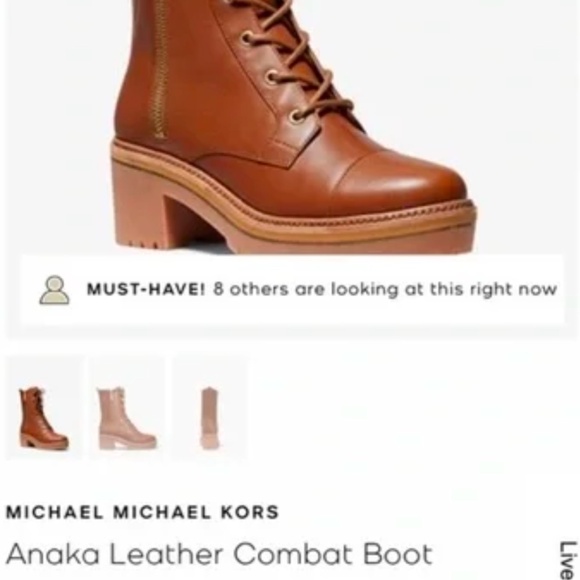 MICHAEL MICHAEL KORS Anaka Leather Combat Boot - Picture 1 of 5